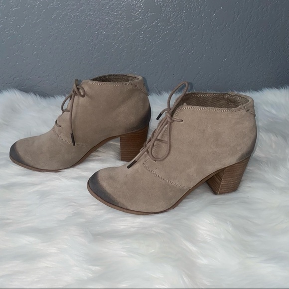 Toms Desert Taupe Lunata Burnished Suede Booties - Picture 5 of 16